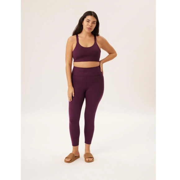 girlfriend collective Pants - GIRLFRIEND COLLECTIVE Plum Compressive High-Rise Legging - 7/8 Length